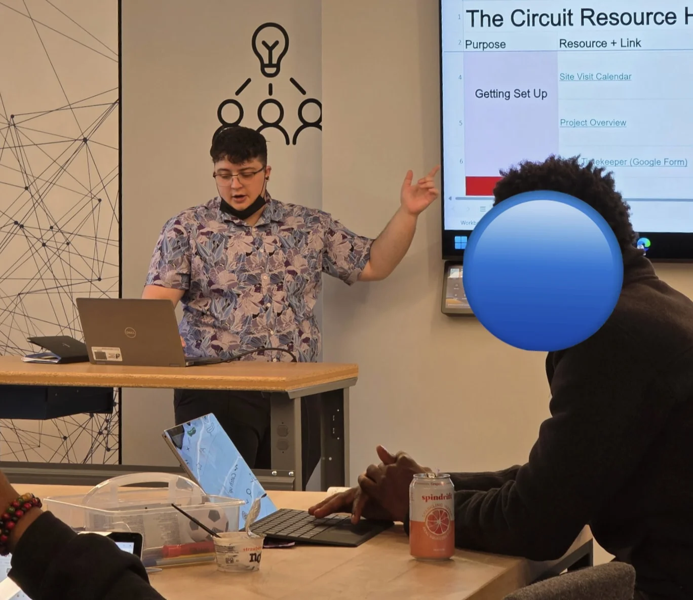 Jay Fox facilitating a session in a project-based internship setting